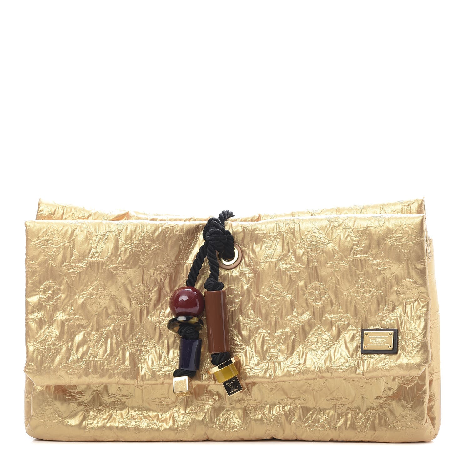 Louis Vuitton Jacquard Quilted Monogram Limelight African Queen Clutch Masai 1 of 8