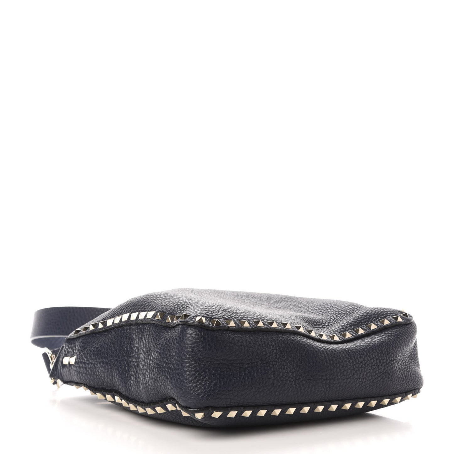 Pebbled Calfskin Small Rockstud Flip-Lock Messenger Bag Marine