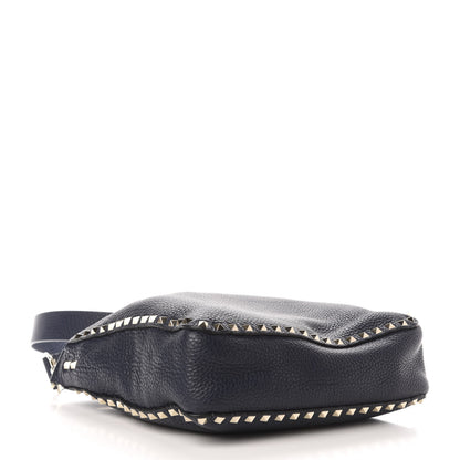 Valentino Garavani Pebbled Calfskin Small Rockstud Flip-Lock Messenger Bag Marine 4 of 10