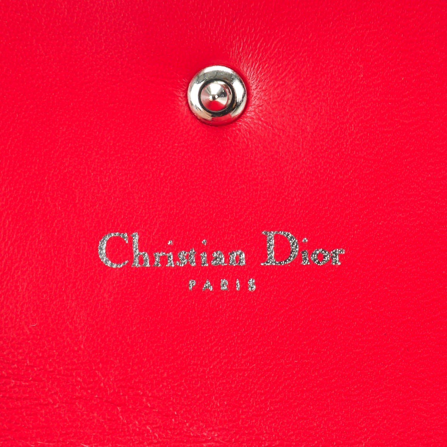 Christian Dior Grained Calfskin Cannage Diorama Elancee Wallet Red 6 of 8