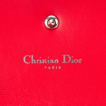 Christian Dior Grained Calfskin Cannage Diorama Elancee Wallet Red 6 of 8