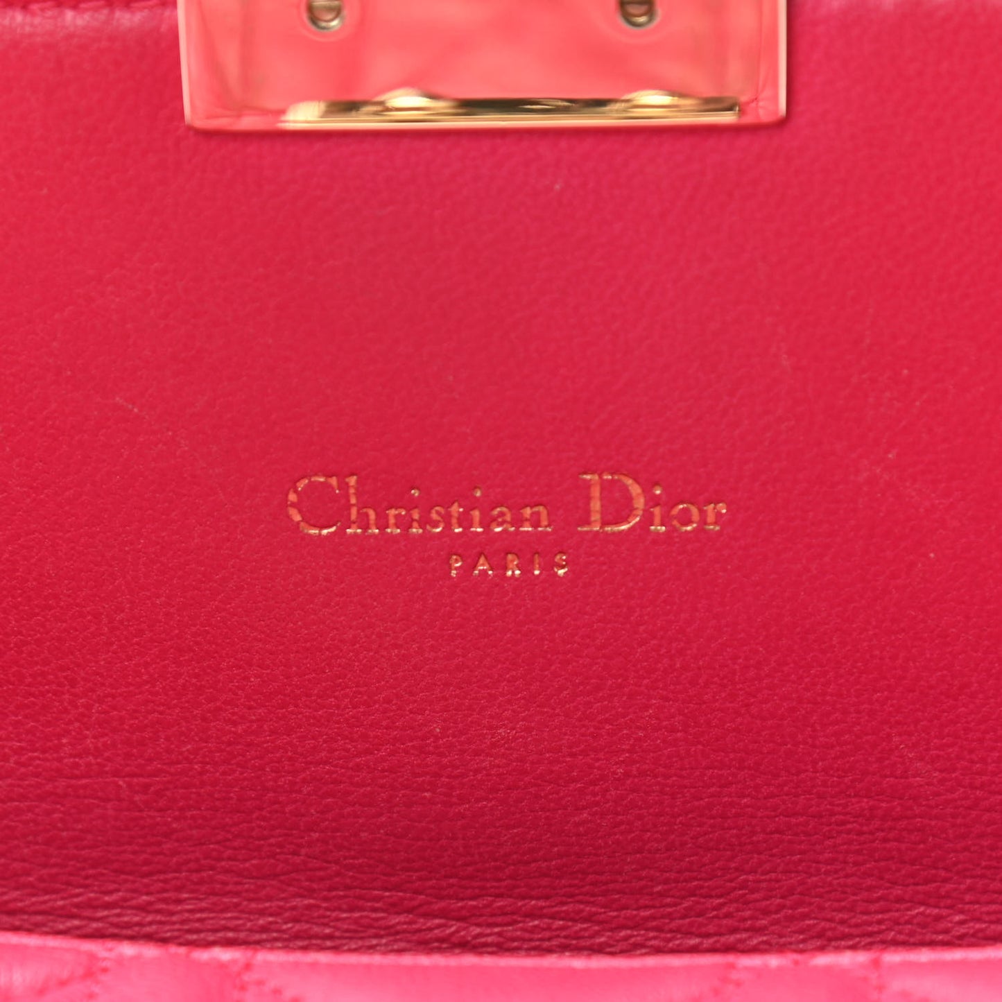 Lambskin Cannage Miss Dior Promenade Pouch Fuchsia