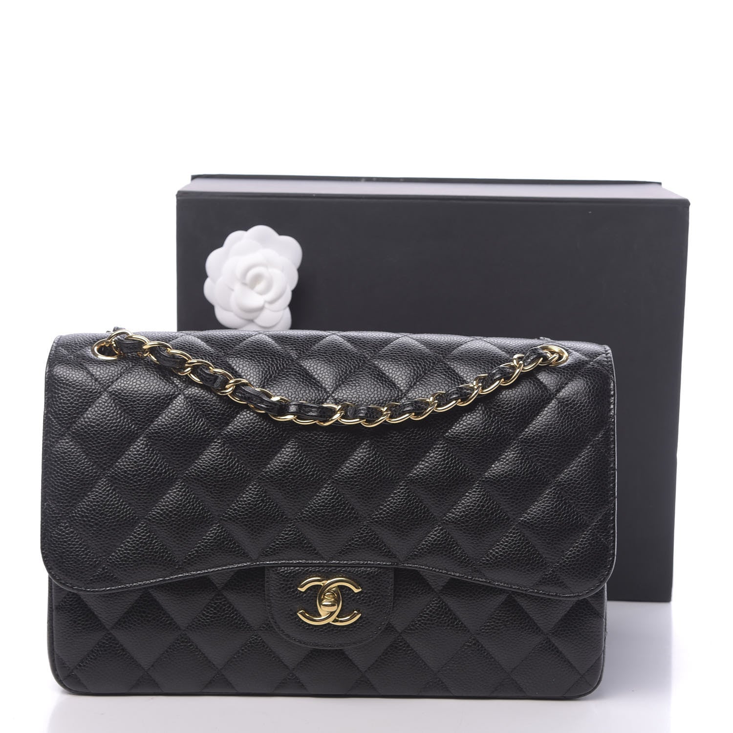 Chanel Caviar Quilted Jumbo Double Flap Black 13 of 13