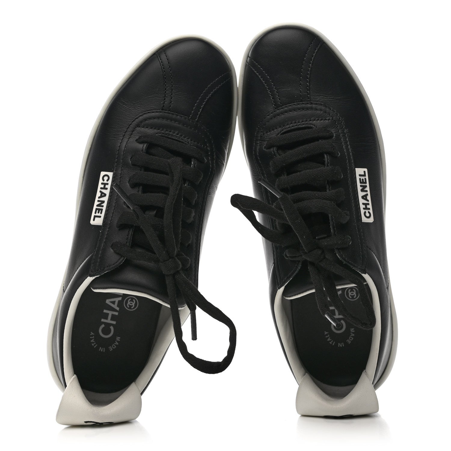 Chanel Calfskin CC Womens Sneakers 36 Black 2 of 10