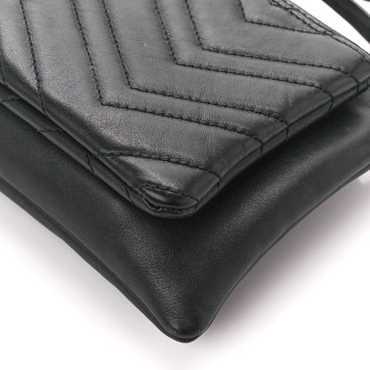 Gucci Calfskin Matelasse Small GG Marmont Double Zip Shoulder Bag Black 14 of 14