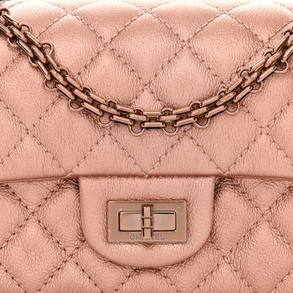 Chanel Metallic Grained Calfskin Quilted 2.55 Reissue Mini Flap Copper Pink 8 of 11