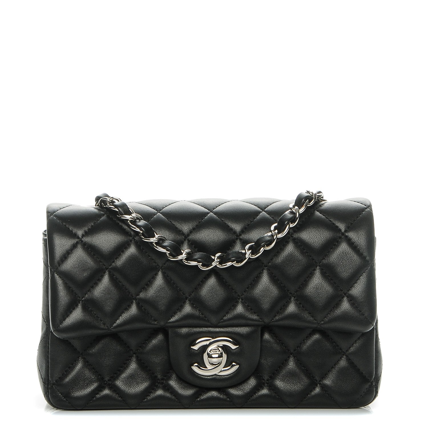 Chanel Lambskin Quilted Mini Rectangular Flap Black 1 of 7