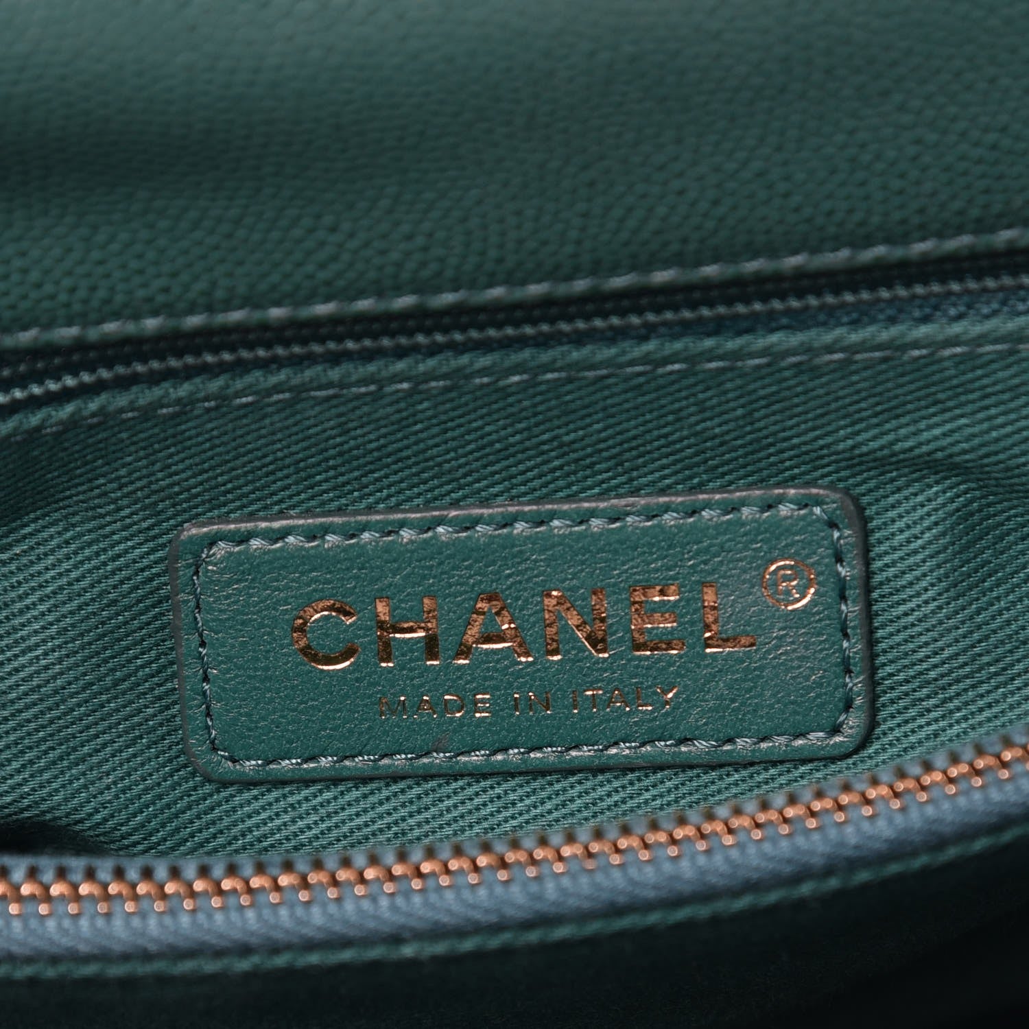 Chanel Caviar Quilted Medium Coco Handle Flap Green 6 of 9