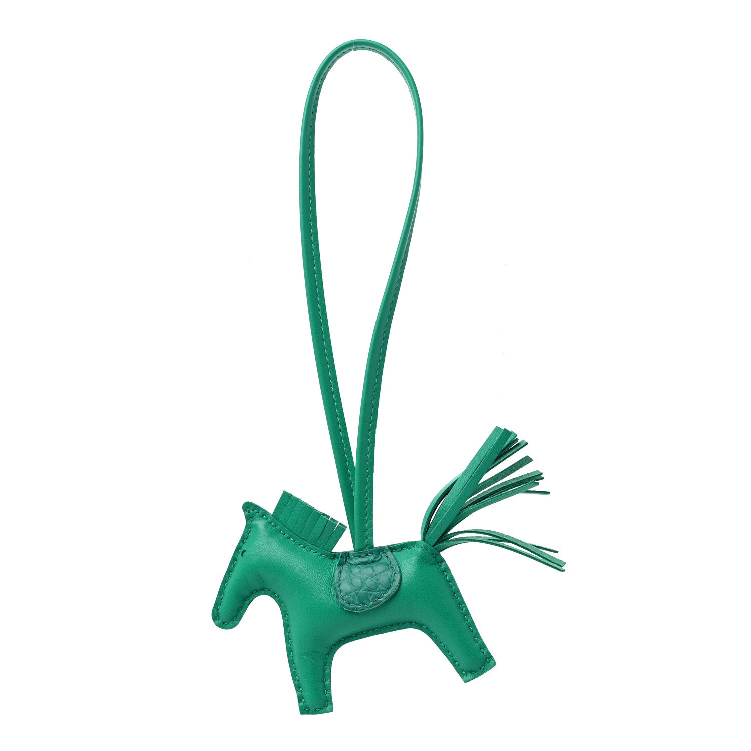 Hermes Milo Lambskin Matte Alligator Touch Grigri Rodeo Horse Bag Charm PM Menthe Vert Jade 1 of 4