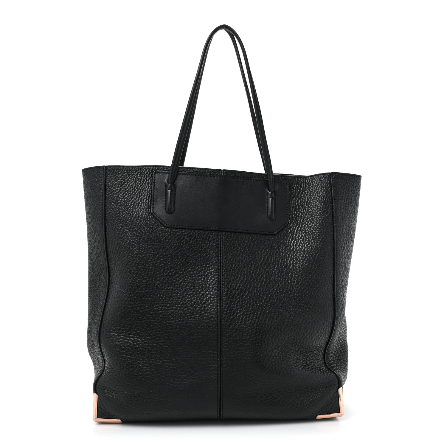 Alexander Wang Pebbled Calfskin Large Prisma Skeletal Tote Black Rose Gold Hardware 1 of 16