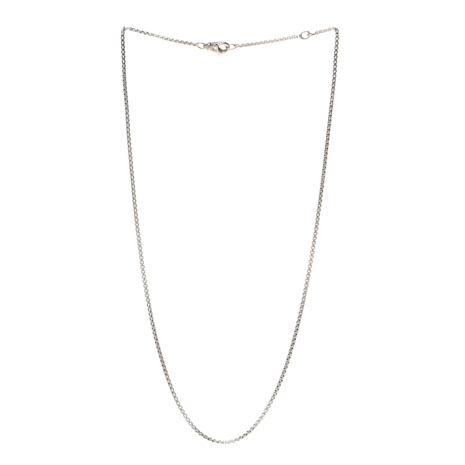 David Yurman Sterling Silver 1.7mm Baby Box Chain Necklace 18" 3 of 4