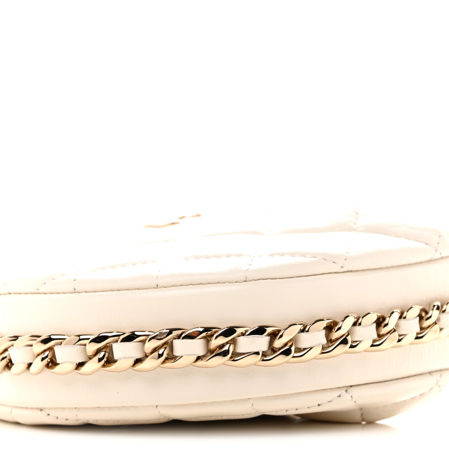 Chanel Lambskin Quilted Chain Around Pouch Hobo White 10 of 11