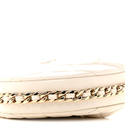 Chanel Lambskin Quilted Chain Around Pouch Hobo White 10 of 11