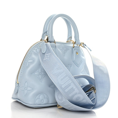 Louis Vuitton Calfskin Bubblegram Alma BB Ice Blue 3 of 8