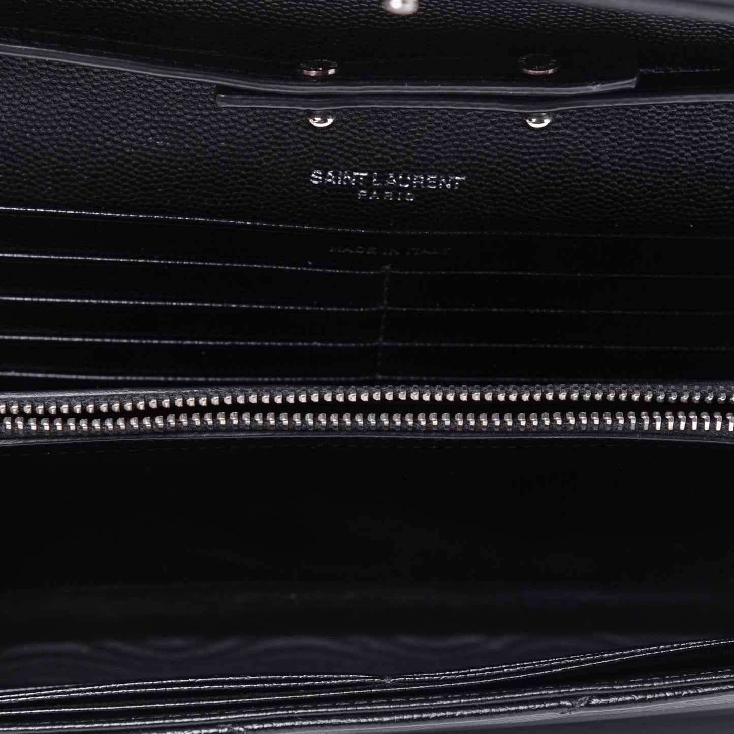Grain De Poudre Matelasse Chevron Monogram Chain Wallet Black
