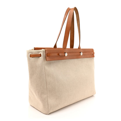 Hermes Toile Vache Hunter Herbag Cabas MM Natural 4 of 22