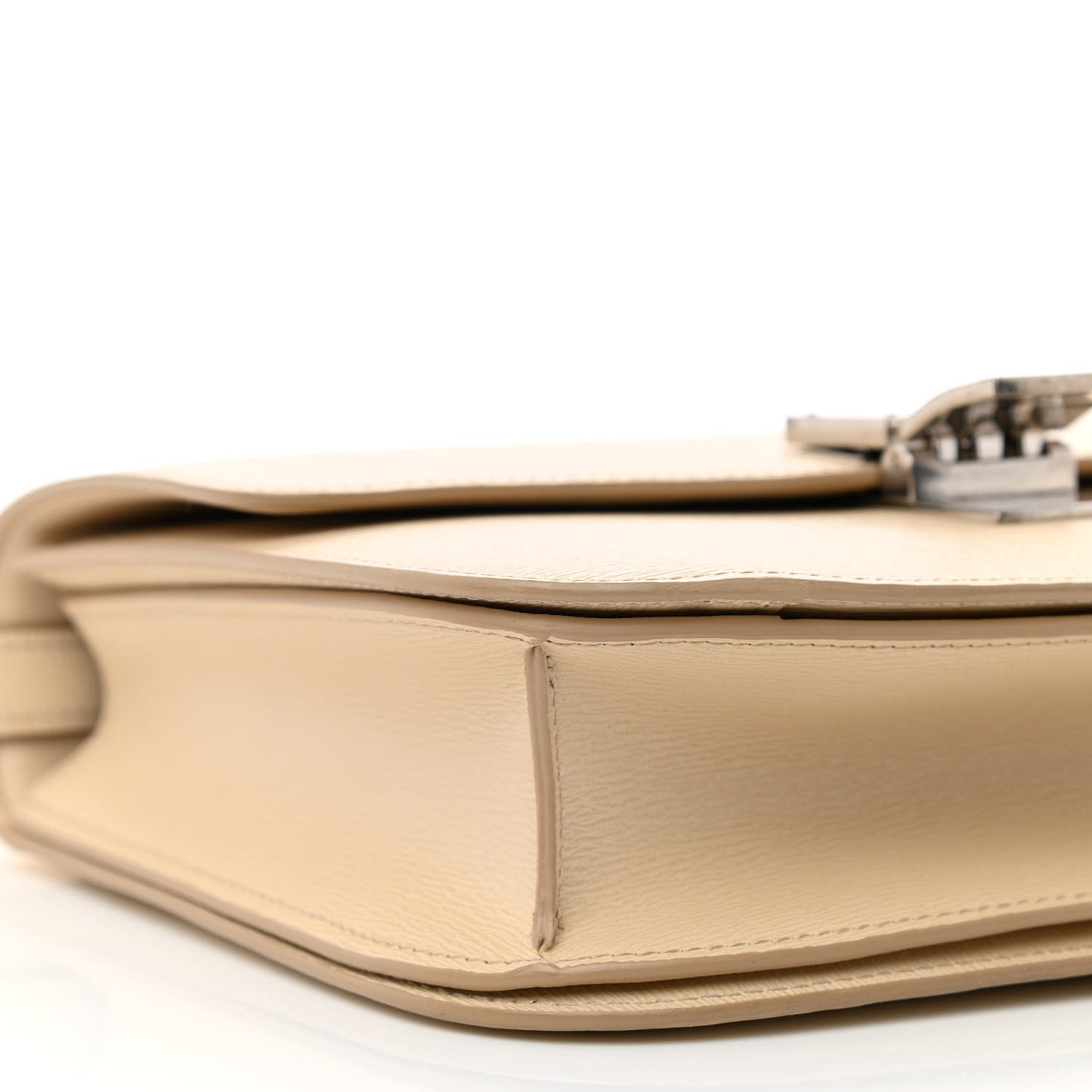 Liege Calfskin Medium Classic Box Flap Bag Cream