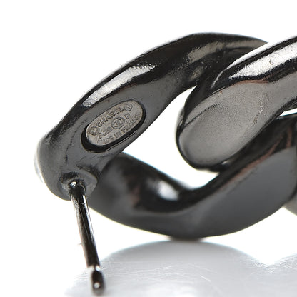 Chanel Metal CC Pick Drop Earrings Ruthenium 4 of 5
