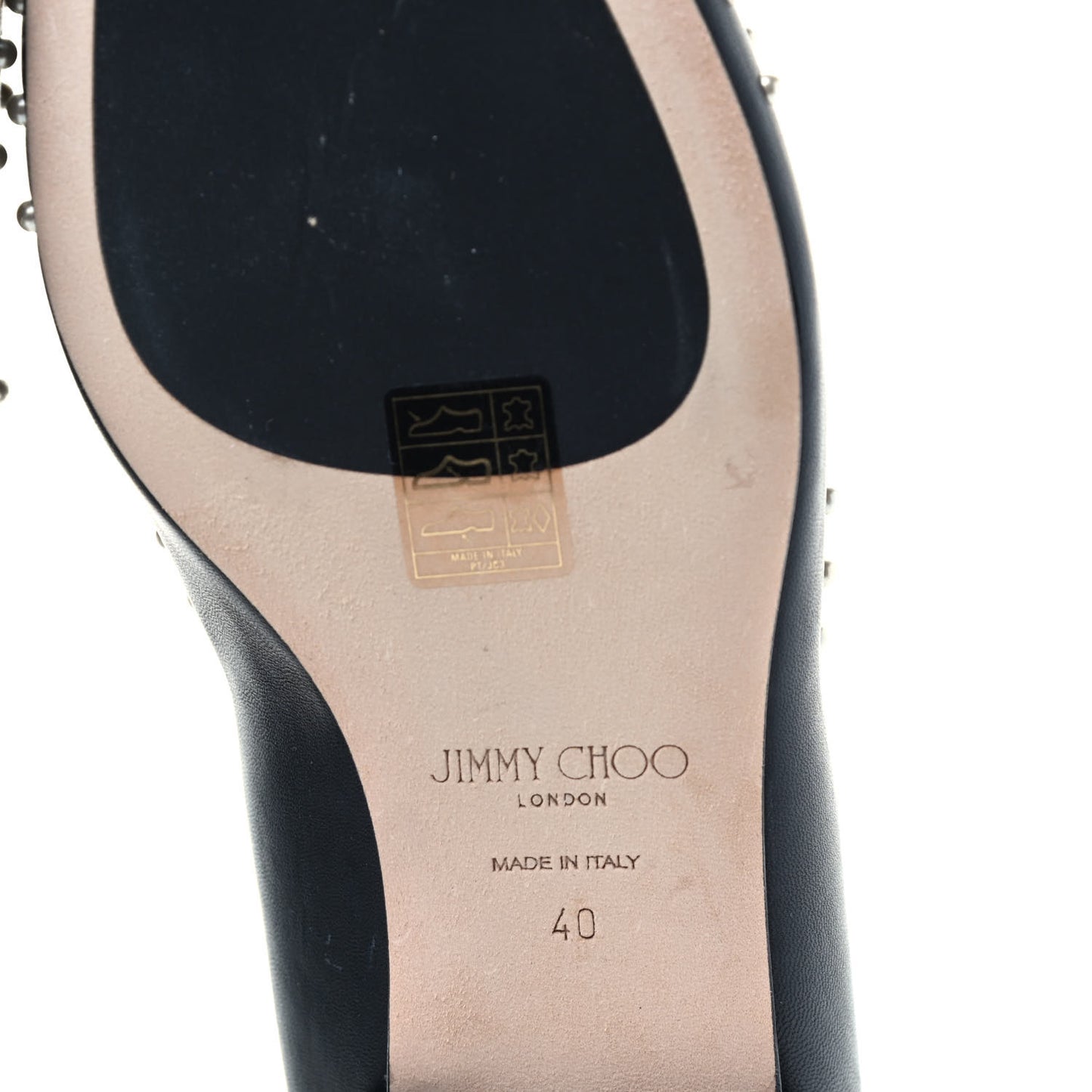 Nappa Pearl Studded Jaida Flat Loafer 40 Black