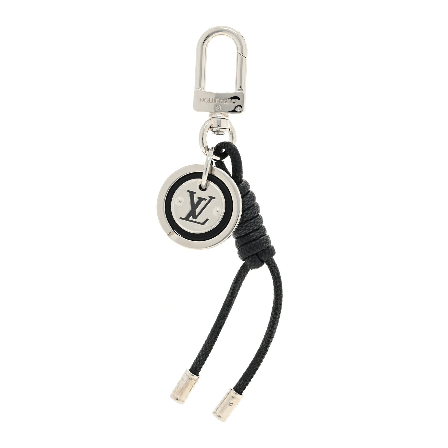 Louis Vuitton Palladium Damier Graphite Rope Bag Charm Key Holder 1 of 3
