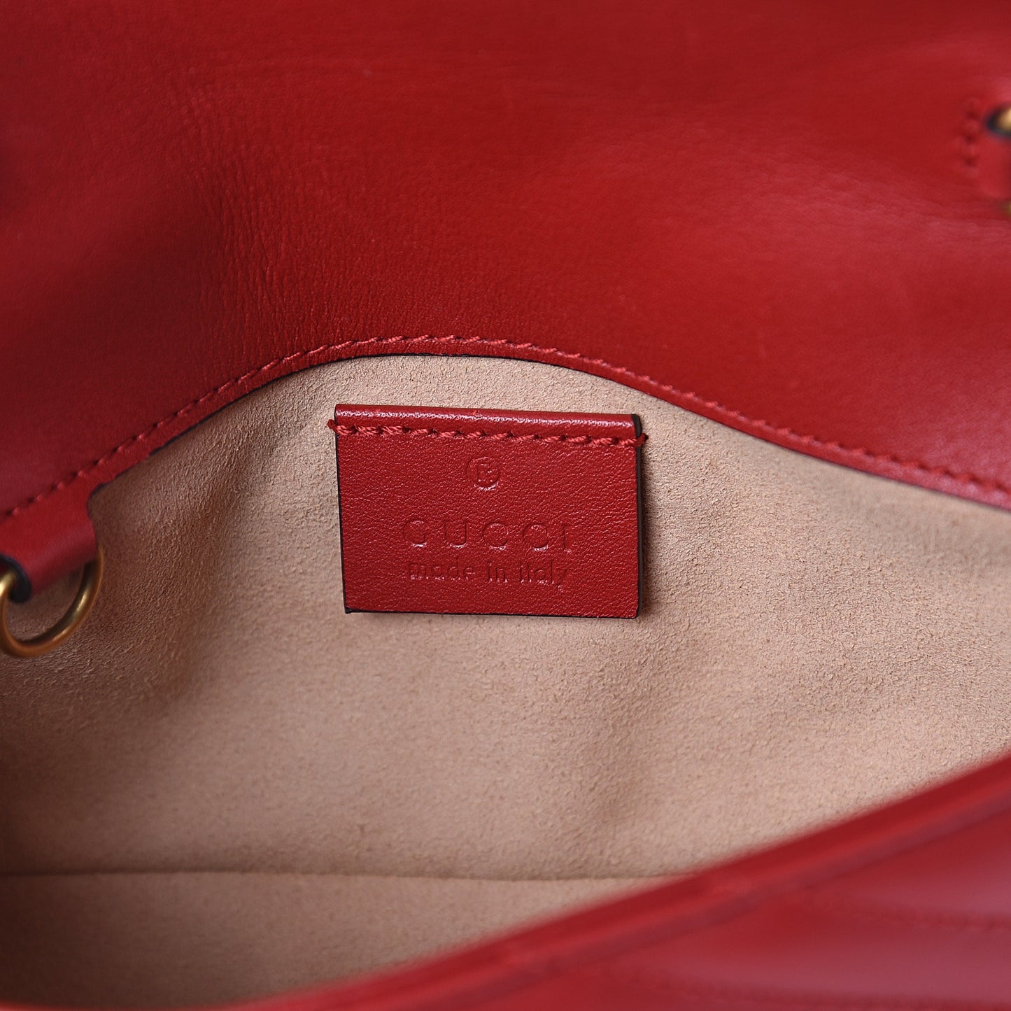 Calfskin Matelasse Super Mini GG Marmont Shoulder Bag Hibiscus Red