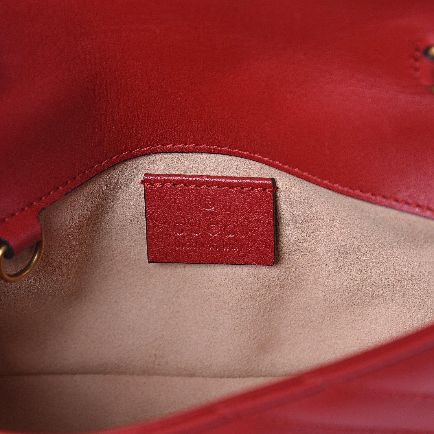Gucci Calfskin Matelasse Super Mini GG Marmont Shoulder Bag Hibiscus Red 5 of 8