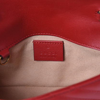 Gucci Calfskin Matelasse Super Mini GG Marmont Shoulder Bag Hibiscus Red 5 of 8