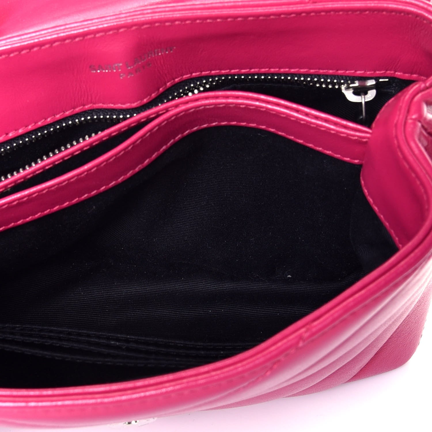 Saint Laurent Calfskin Y Quilted Monogram Toy Loulou Crossbody Bag Freesia 5 of 10