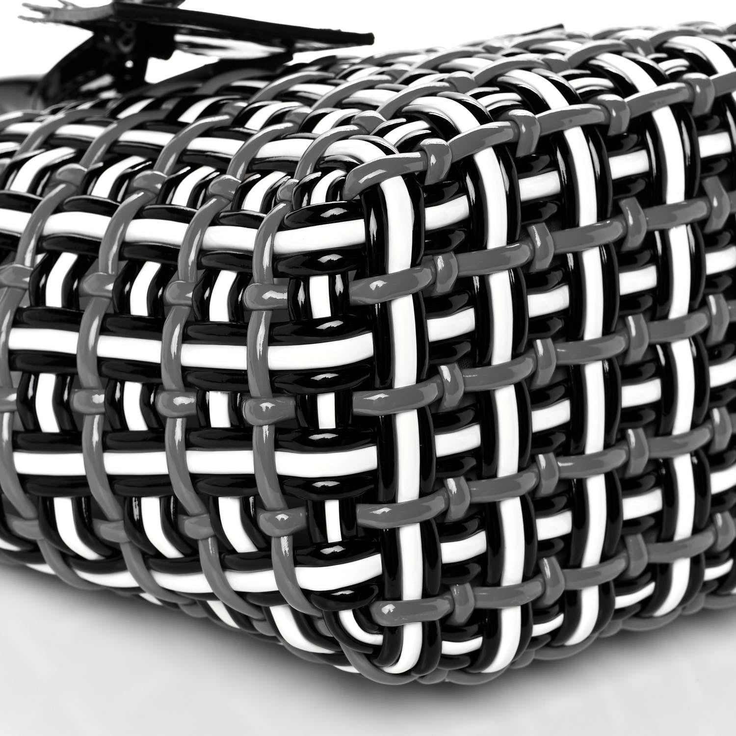 Balenciaga Patent XS Bistro Basket Black White 9 of 10