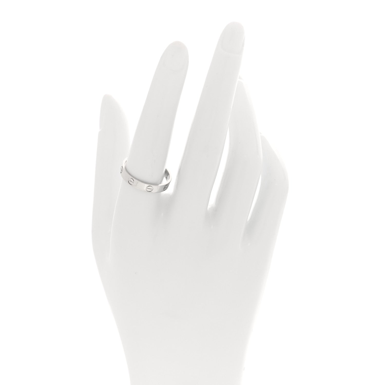 Cartier 18K White Gold 3.5mm LOVE Wedding Band Ring 57 8 2 of 3