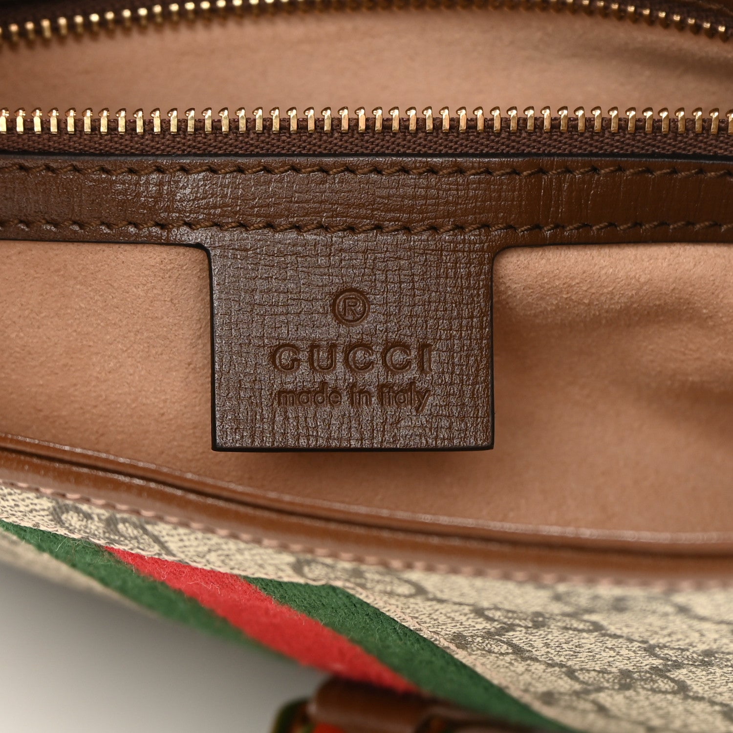 Gucci GG Supreme Monogram Azalea Calfskin Web Small Jackie 1961 Hobo Beige Ebony Brown Sugar 6 of 12