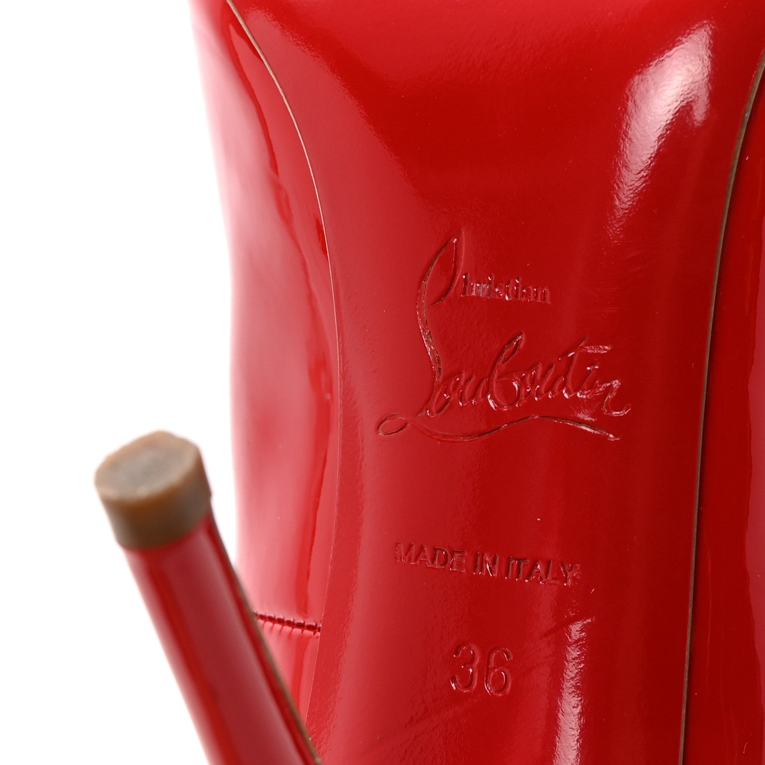 Christian Louboutin Patent Batignolles 100 Pumps 36 Rouge Lipstick 7 of 9