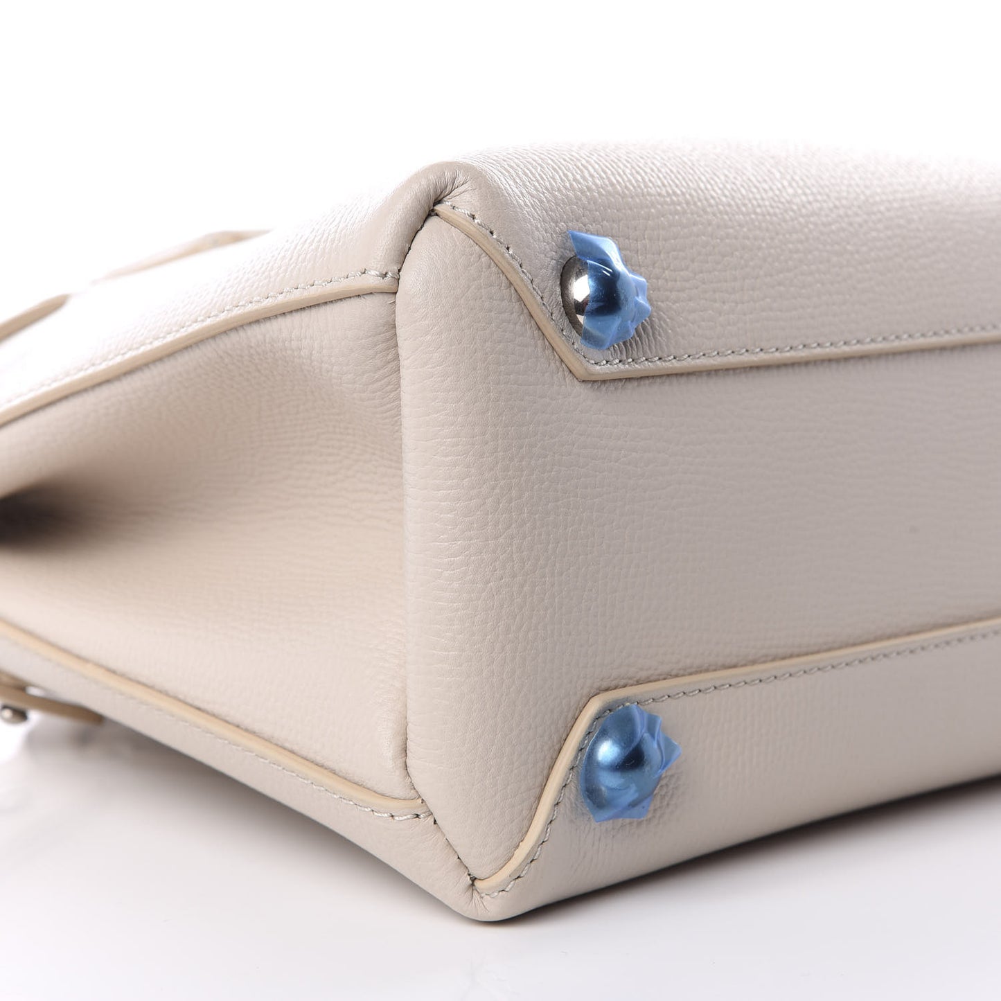 Derby Calfskin House Check Small Banner Tote Limestone