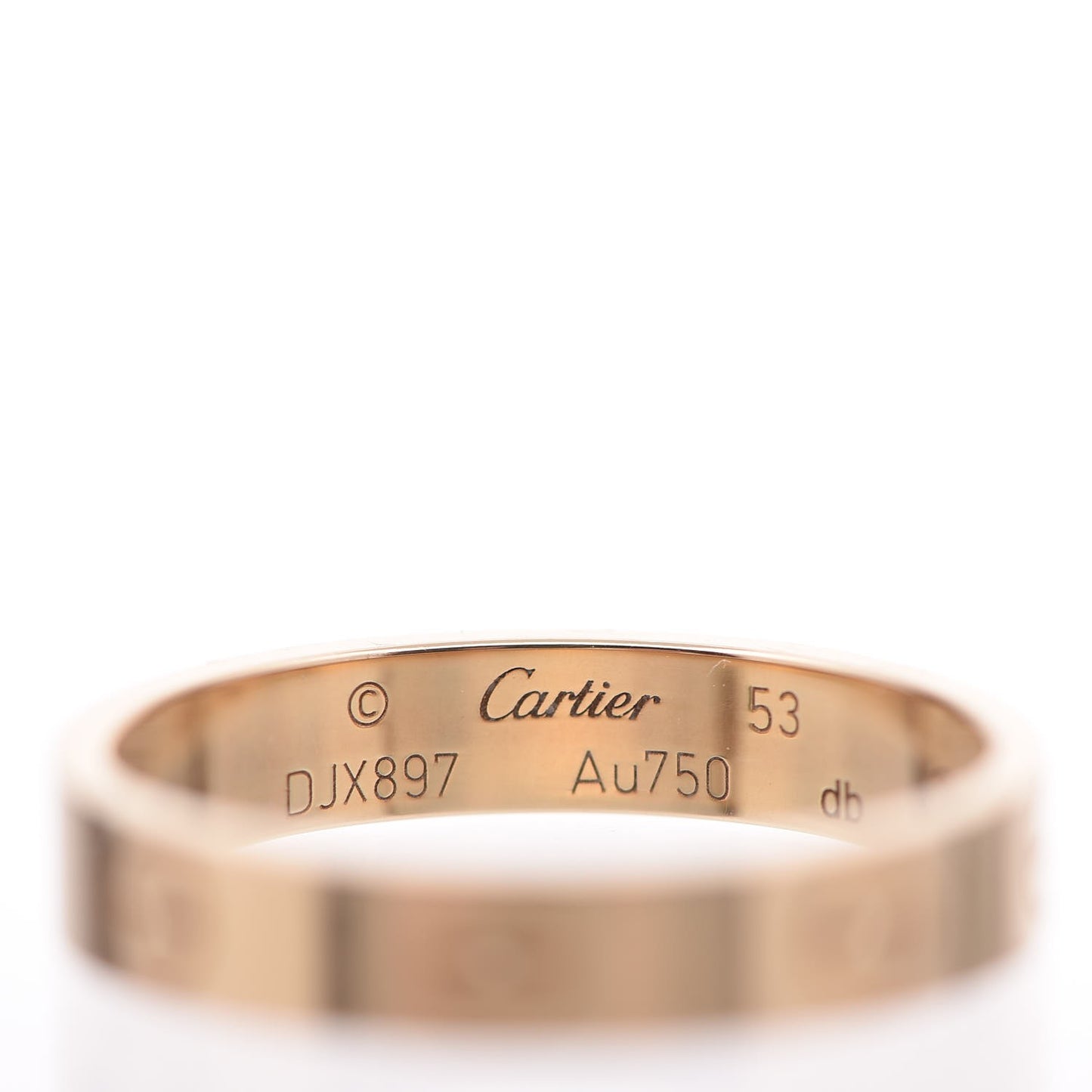 18K Yellow Gold 3.5mm LOVE Wedding Band Ring 53 6.25