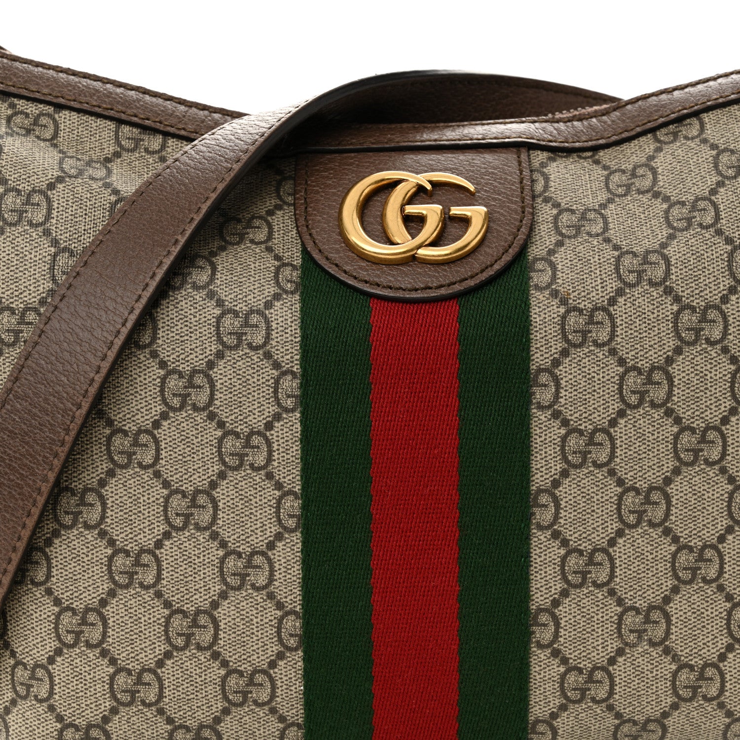 Gucci GG Supreme Monogram Web Small Ophidia Half Moon Hobo Brown 8 of 13