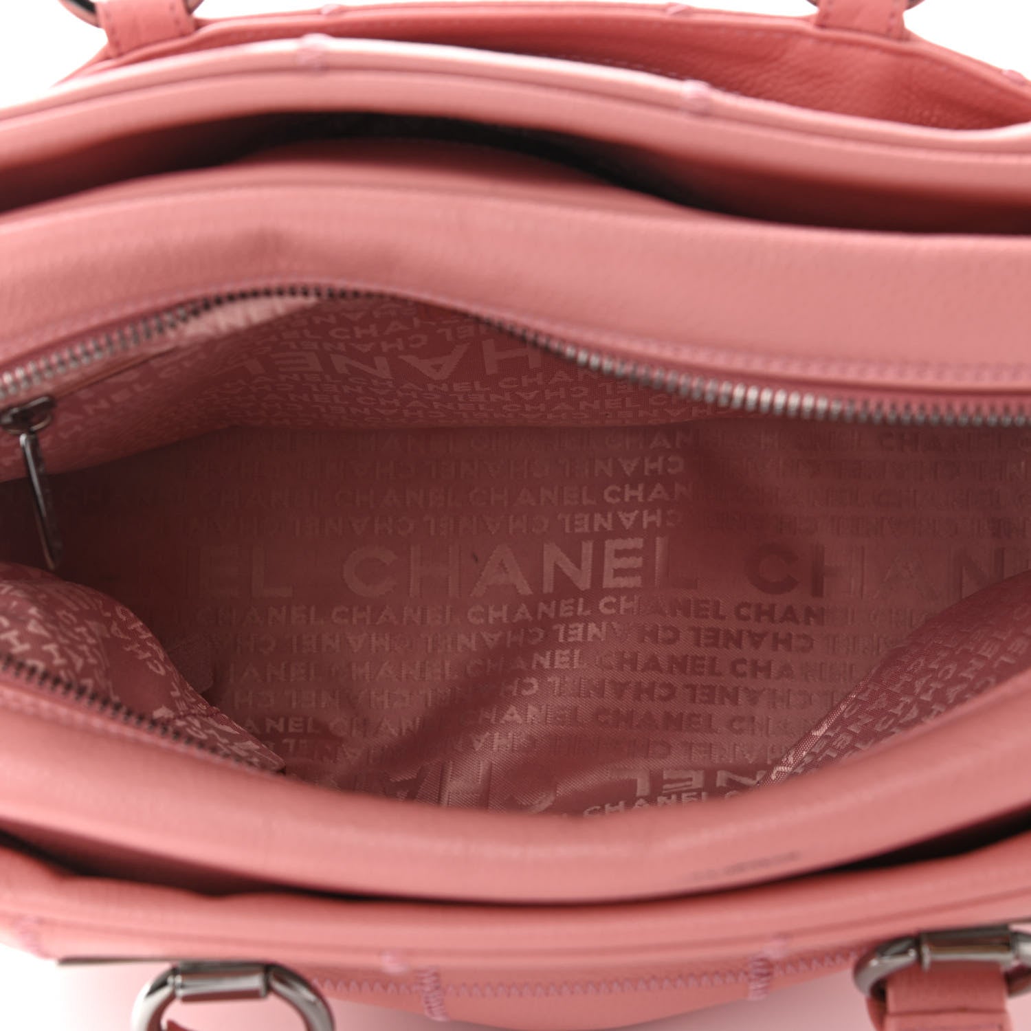 Chanel Caviar Square Stitched Bowler Pink 4 of 9