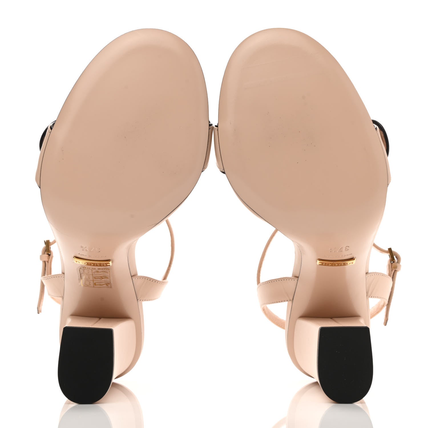 Gucci Lifford Calfskin GG Marmont Ankle Wrap 105mm Sandals 37.5 Skin Rose 5 of 9
