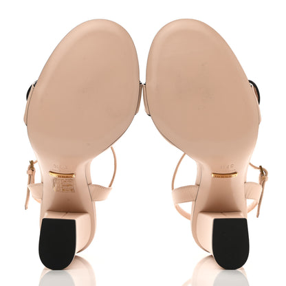 Gucci Lifford Calfskin GG Marmont Ankle Wrap 105mm Sandals 37.5 Skin Rose 5 of 9