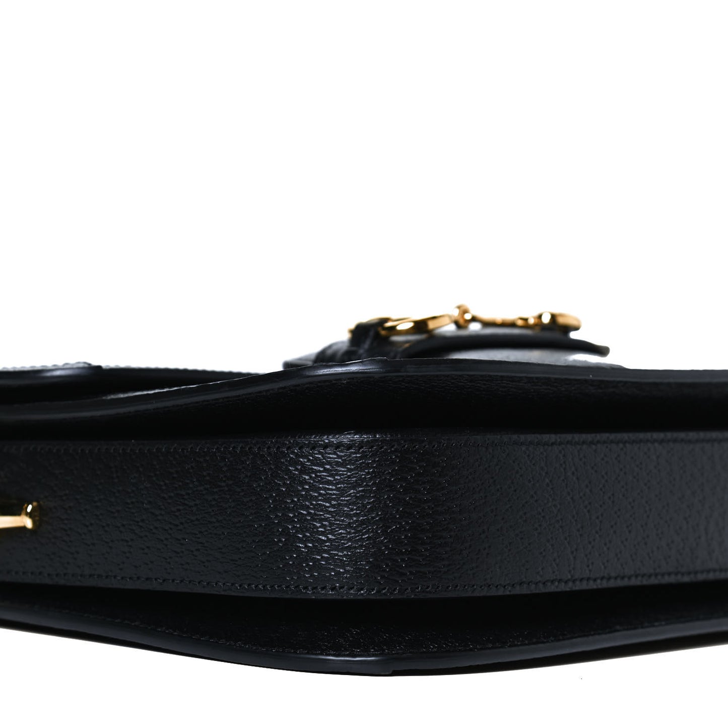 Jacquard Black Denim GG Monogram Textured Dollar Calfskin Horsebit 1955 Shoulder Bag Black Ivory