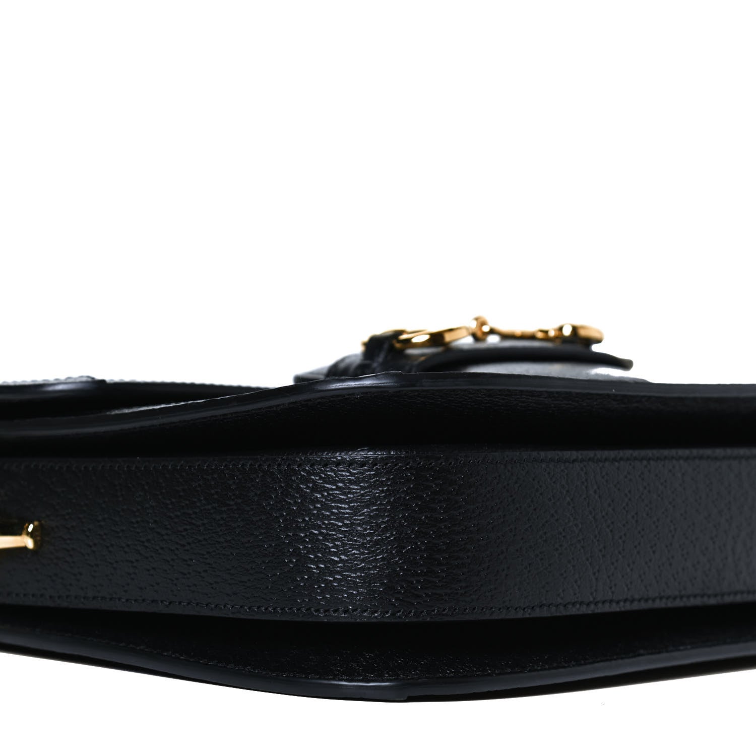 Gucci Jacquard Black Denim GG Monogram Textured Dollar Calfskin Horsebit 1955 Shoulder Bag Black Ivory 10 of 14