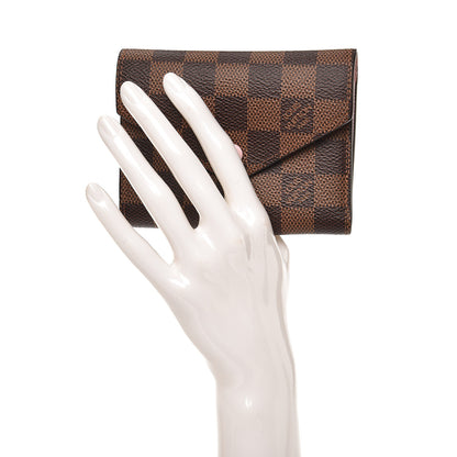 Louis Vuitton Damier Ebene Victorine Wallet Rose Ballerine 2 of 6