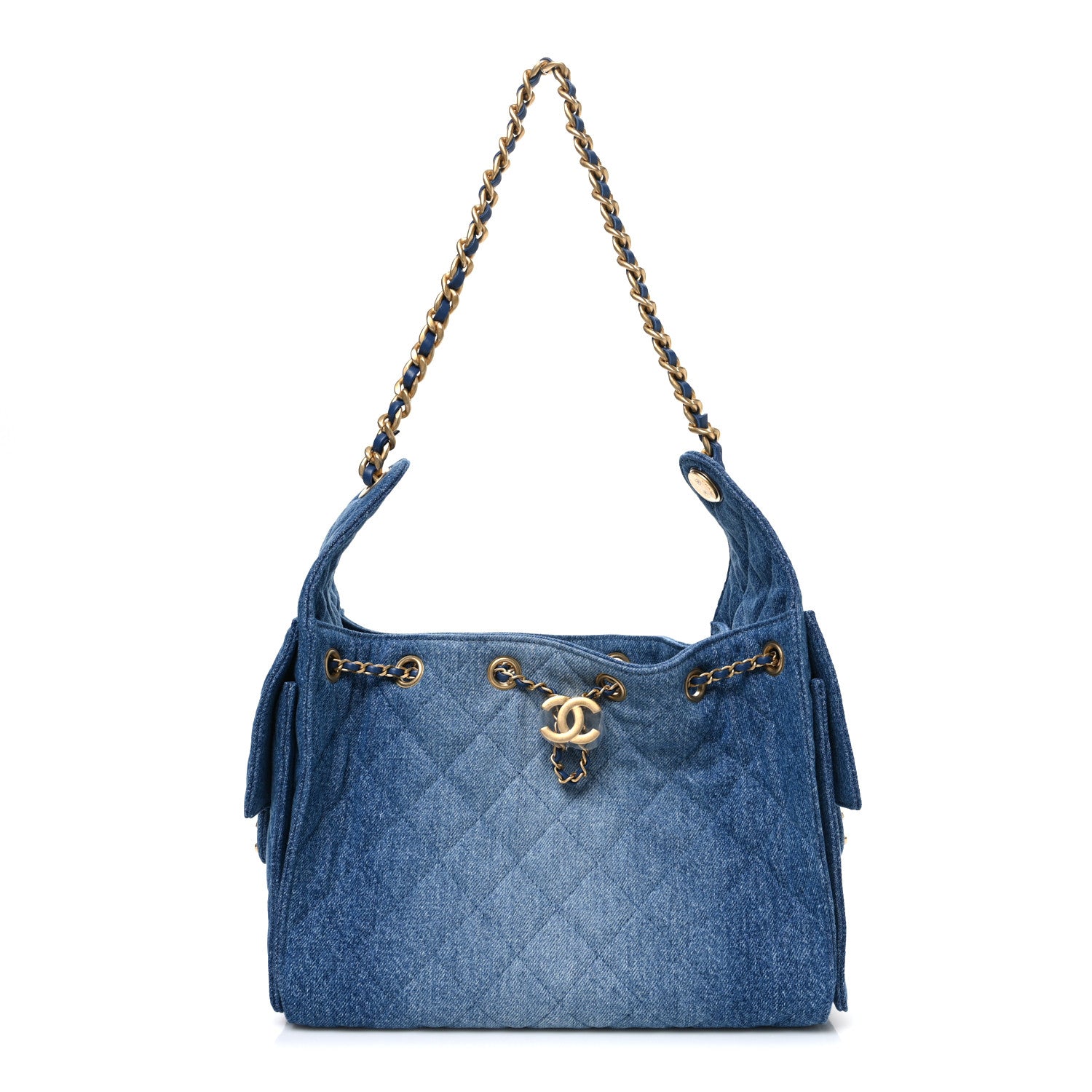 Chanel Washed Denim Quilted Small Chanel 25 Handbag Blue 1 of 11