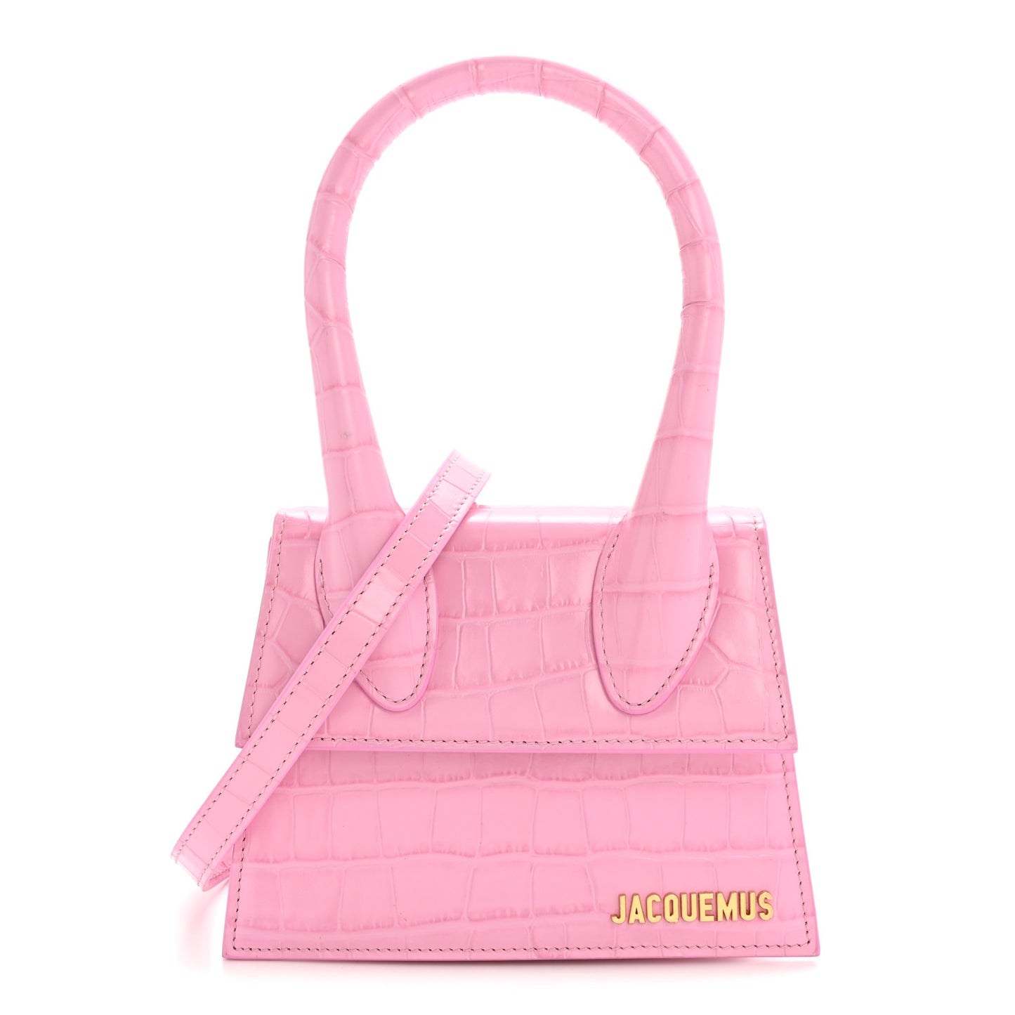 Calfskin Crocodile Embossed Le Chiquito Pink