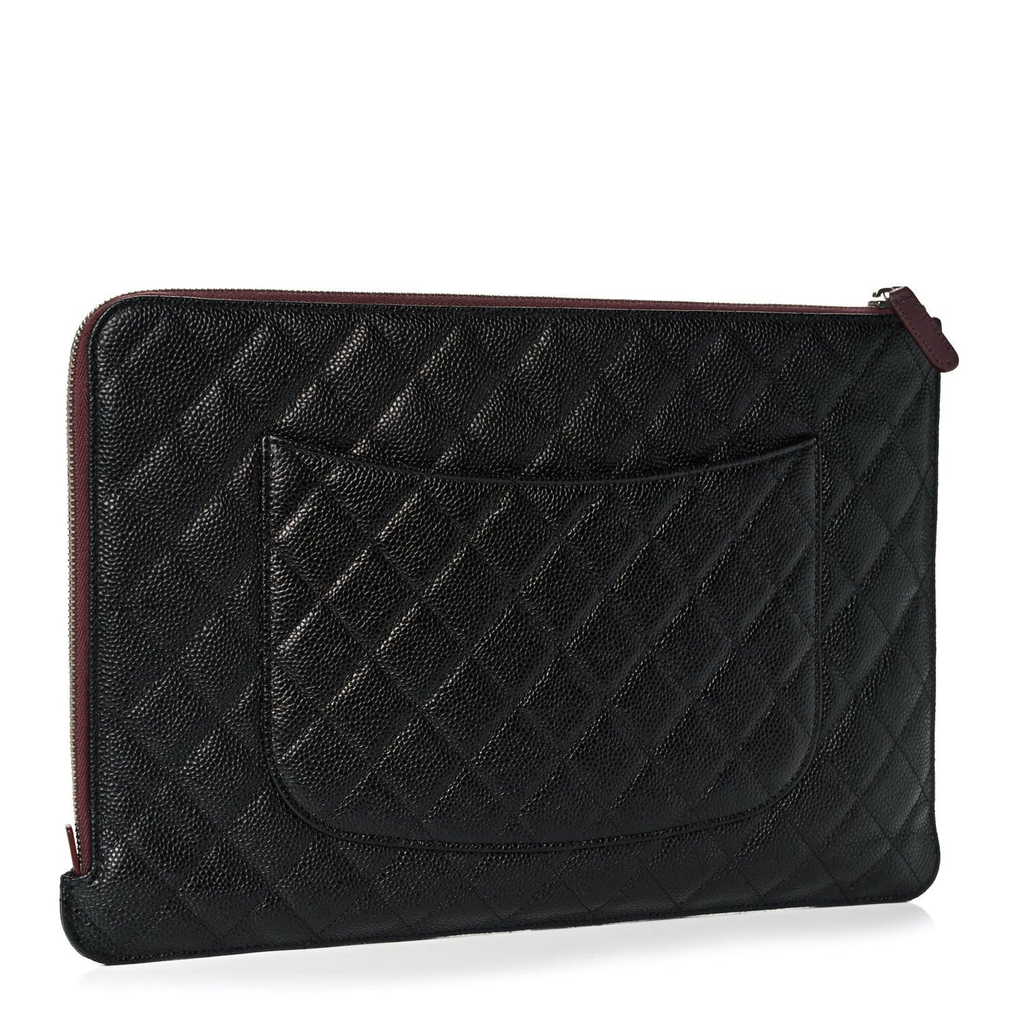 Caviar Quilted Document Portfolio Holder Black