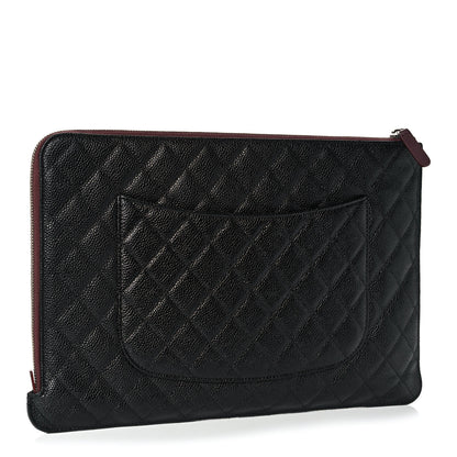 Chanel Caviar Quilted Document Portfolio Holder Black 3 of 12