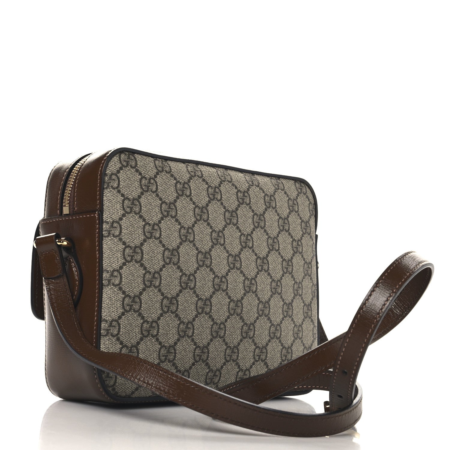 Gucci GG Supreme Monogram Small Horsebit 1955 Shoulder Bag Beige Brown Sugar 2 of 10