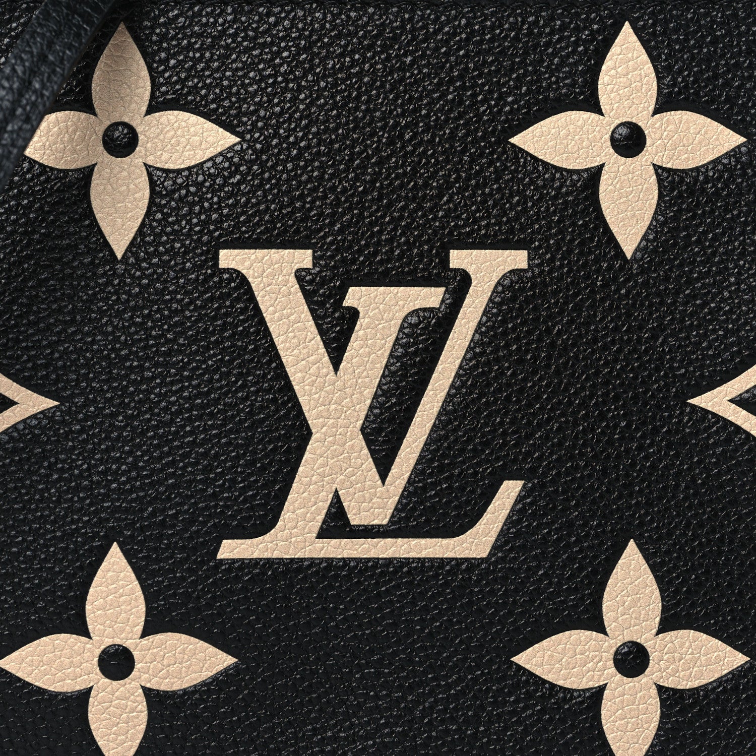 Louis Vuitton Empreinte Monogram Giant Double Zip Pochette Black Cream 8 of 11