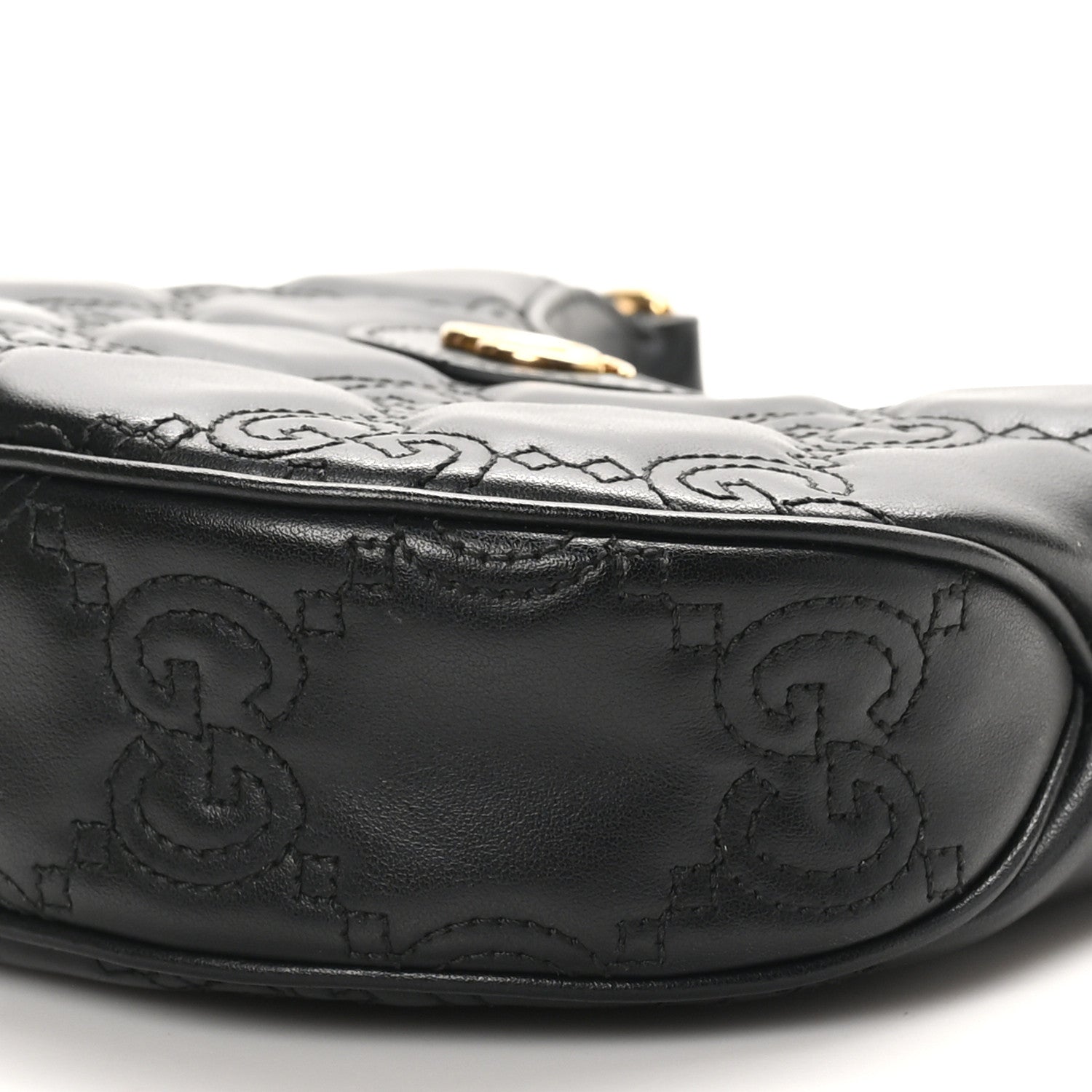 Gucci Calfskin GG Matelasse Mini Hobo Shoulder Bag Black 10 of 11