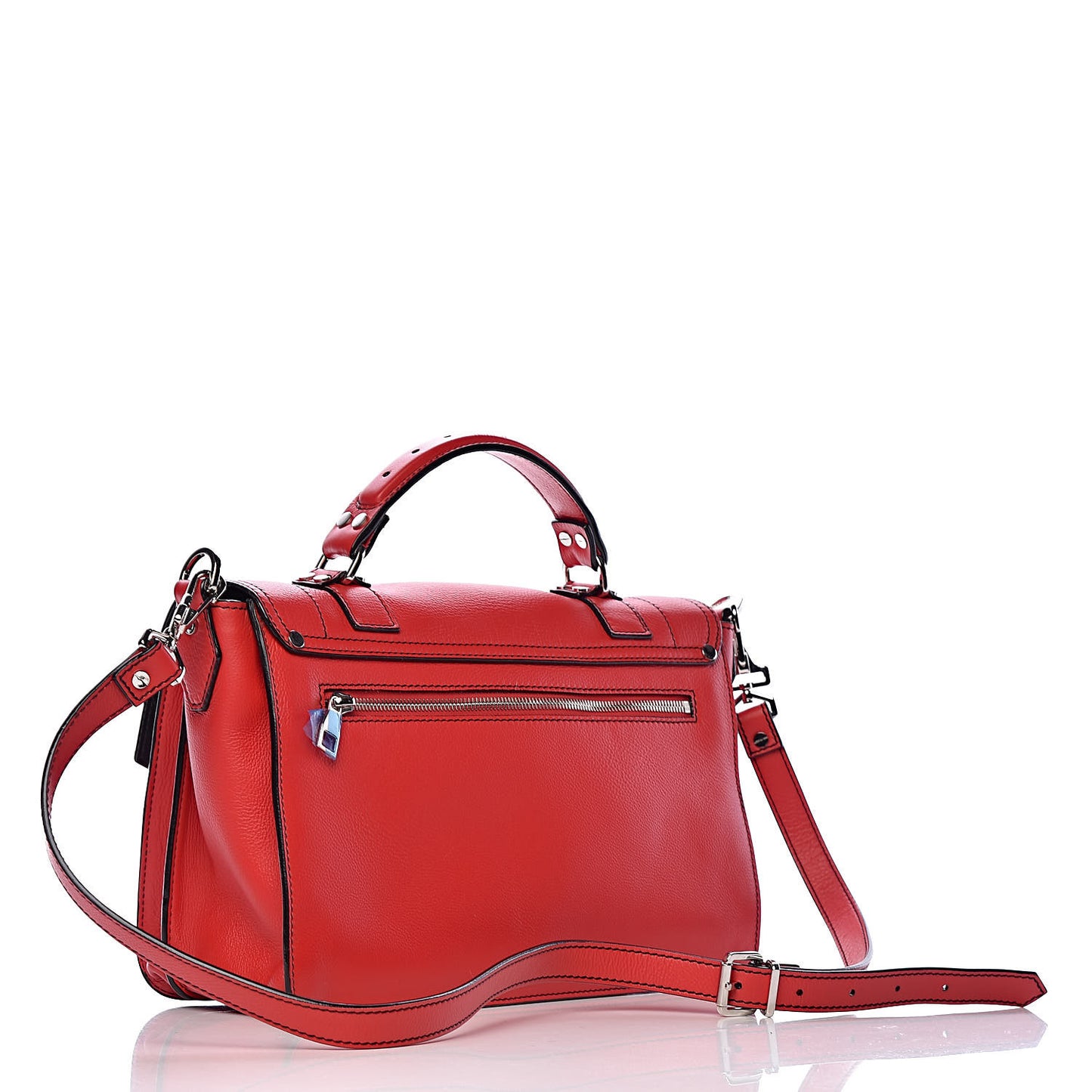 Grained Calfskin Medium PS1 Plus Satchel Cardinal