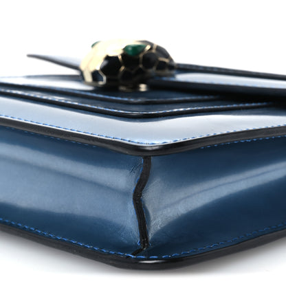 Bulgari Metallic Calfskin Small Serpenti Forever Snake Strap Crossbody Bag Blue 10 of 11